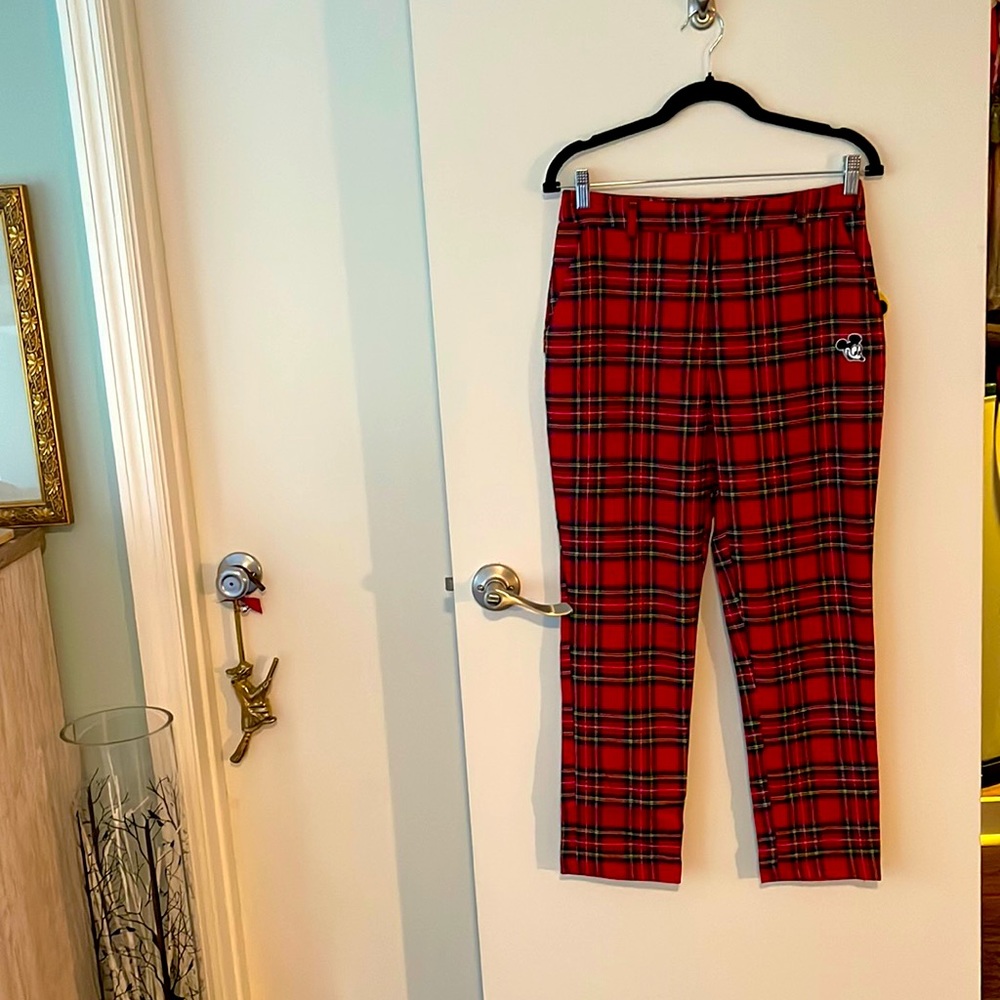 NWT Disney and Forever 21 Micky Mouse Red Plaid pants.